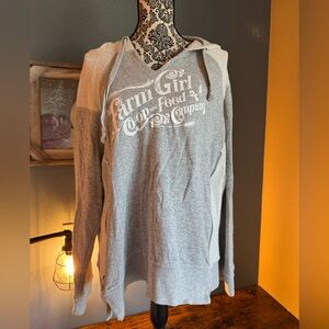 Farm Girl Gray Hoodie Sweatshirt